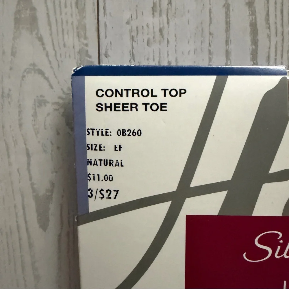 Hanes Silk Reflections Ultra Sheer Pantyhose Control Top Natural Beige Size EF‎